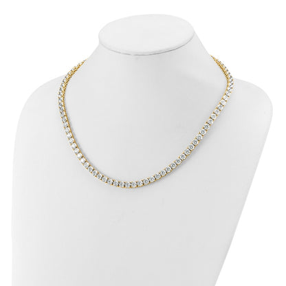 14k 62 1/4 carat Lab Grown Diamond VS+ F+ Complete Round 20 inch Straight Tennis Necklace