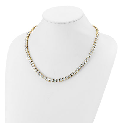 14k 50 7/8 carat Lab Grown Diamond VS+ F+ Complete Round 20 inch Graduated Tennis Necklace