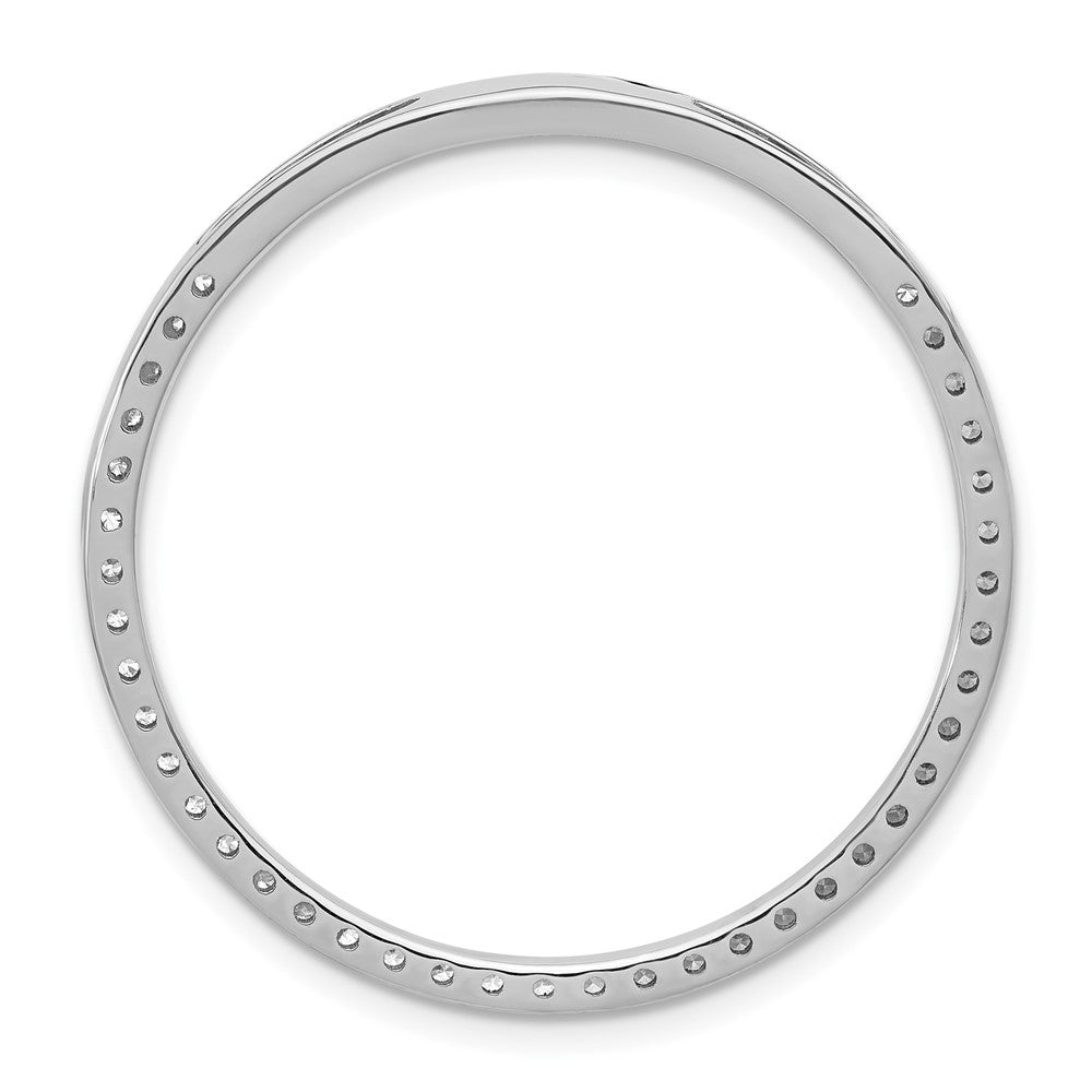 14k White Gold 1 carat Lab Grown Diamond VS+ F+ Complete Circle Chain Slide Pendant