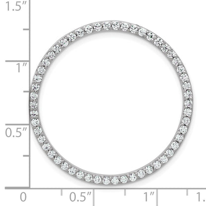 14k White Gold 1 carat Lab Grown Diamond VS/SI+ G+ Complete Circle Chain Slide Pendant