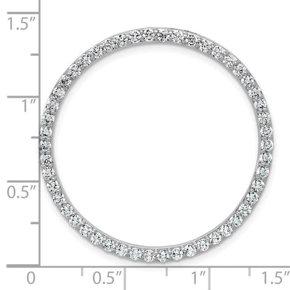 14k White Gold 1 1/2 carat Lab Grown Diamond VS+ F+ Complete Circle Chain Slide Pendant