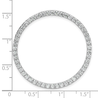 14k White Gold 2 carat Lab Grown Diamond VS/SI+ G+ Complete Circle Chain Slide Pendant
