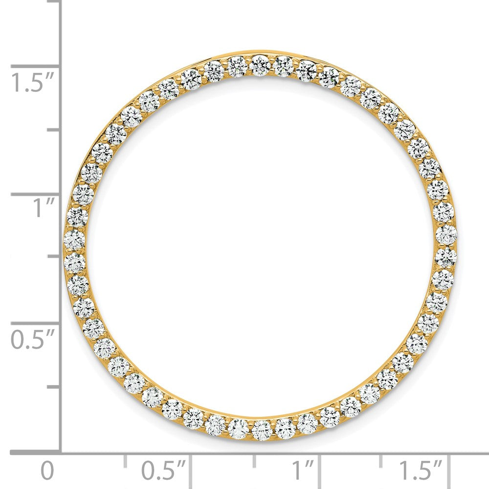14k 2 carat Lab Grown Diamond VS+ F+ Complete Circle Chain Slide Pendant