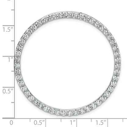 14k White Gold 3 carat Lab Grown Diamond VS+ F+ Complete Circle Chain Slide Pendant