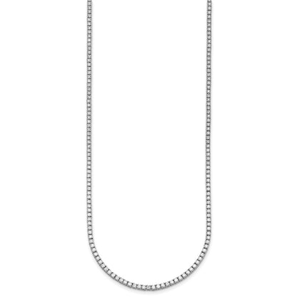 14k White Gold 4 1/2 carat Lab Grown Diamond VS/SI+ G+ Complete Round 18 inch Straight Tennis Necklace