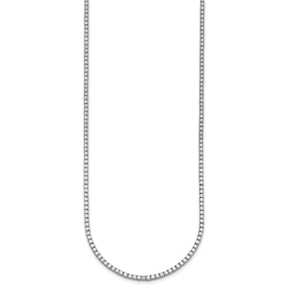 14k White Gold 4 1/2 carat Lab Grown Diamond VS+ F+ Complete Round 18 inch Straight Tennis Necklace
