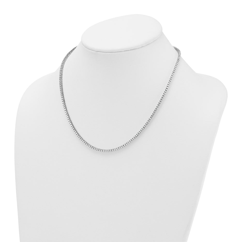 14k White Gold 4 1/2 carat Lab Grown Diamond VS+ F+ Complete Round 18 inch Straight Tennis Necklace