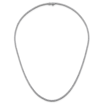 14k White Gold 4 1/2 carat Lab Grown Diamond VS+ F+ Complete Round 18 inch Straight Tennis Necklace