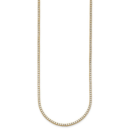 14k 5 carat Lab Grown Diamond VS/SI+ G+ Complete Round 20 inch Straight Tennis Necklace