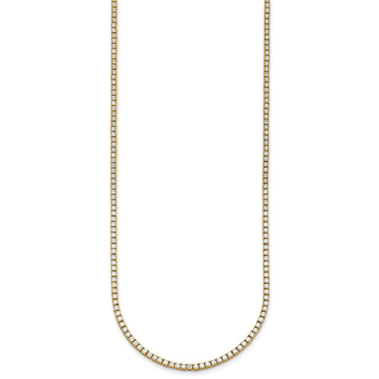 14k 5 carat Lab Grown Diamond VS/SI+ G+ Complete Round 20 inch Straight Tennis Necklace