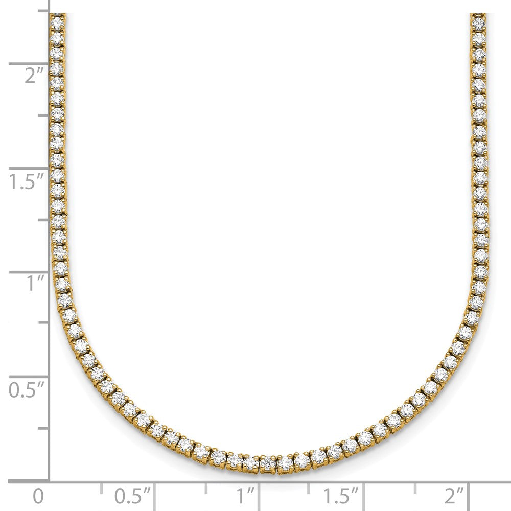 14k 4 1/2 carat Lab Grown Diamond VS+ F+ Complete Round 18 inch Straight Tennis Necklace