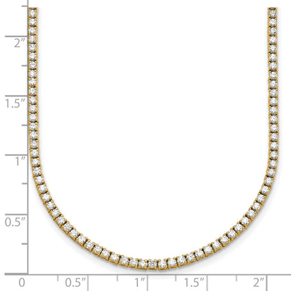 14k 5 carat Lab Grown Diamond VS/SI+ G+ Complete Round 20 inch Straight Tennis Necklace