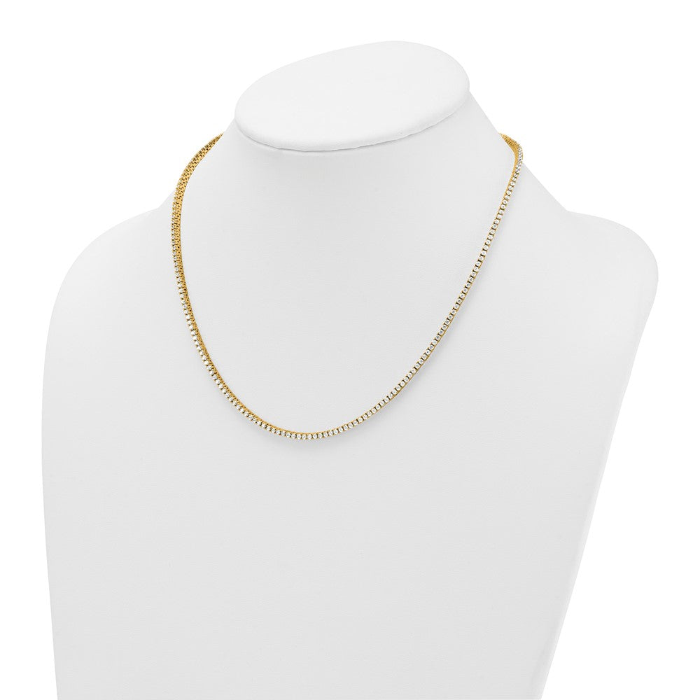14k 4 1/2 carat Lab Grown Diamond VS+ F+ Complete Round 18 inch Straight Tennis Necklace