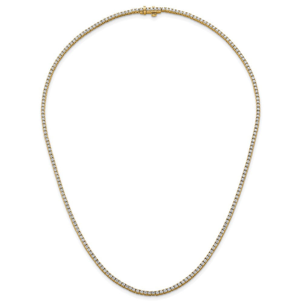 14k 4 1/2 carat Lab Grown Diamond VS+ F+ Complete Round 18 inch Straight Tennis Necklace