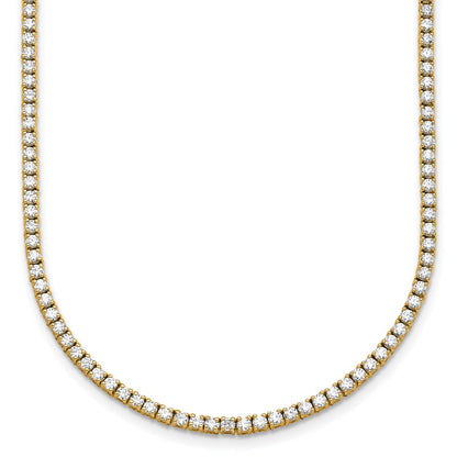 14k 4 1/2 carat Lab Grown Diamond VS/SI+ G+ Complete Round 18 inch Straight Tennis Necklace