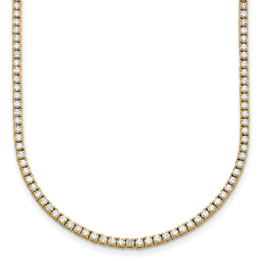 14k 4 1/2 carat Lab Grown Diamond VS/SI+ G+ Complete Round 18 inch Straight Tennis Necklace