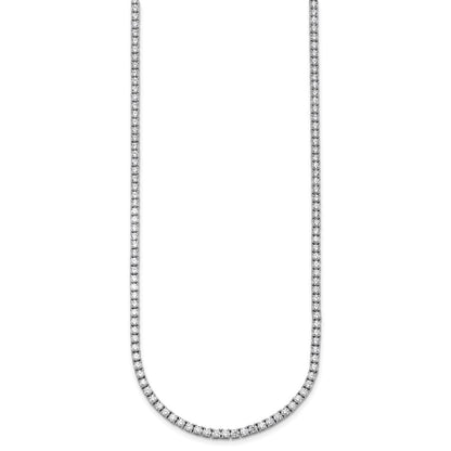 14k White Gold 9 carat Lab Grown Diamond VS+ F+ Complete Round 18 inch Straight Tennis Necklace