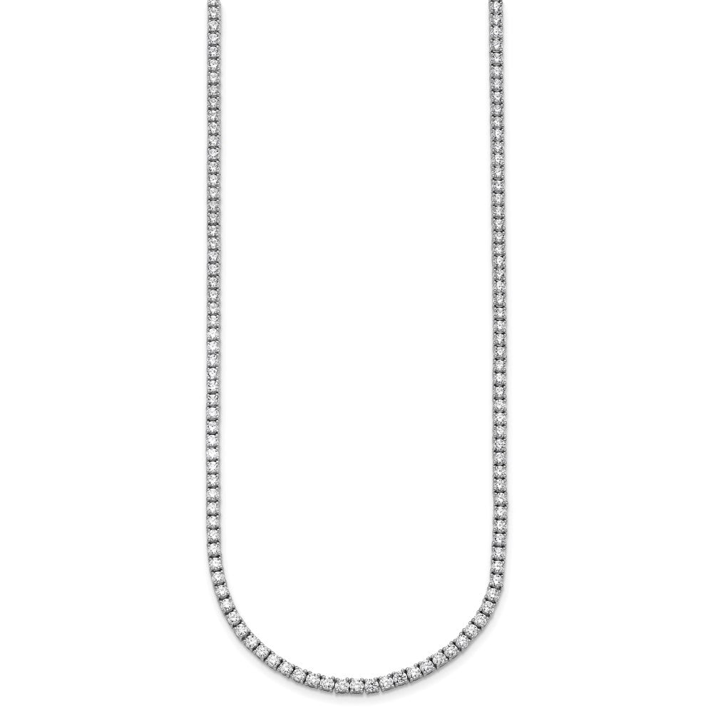 14k White Gold 10 carat Lab Grown Diamond VS/SI+ G+ Complete Round 20 inch Straight Tennis Necklace