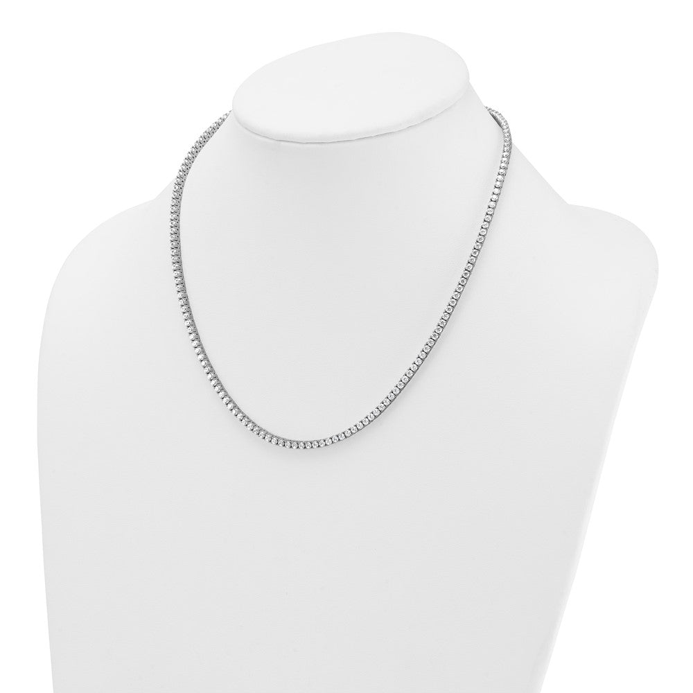 14k White Gold 9 carat Lab Grown Diamond VS/SI+ G+ Complete Round 18 inch Straight Tennis Necklace