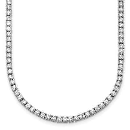 14k White Gold 9 carat Lab Grown Diamond VS/SI+ G+ Complete Round 18 inch Straight Tennis Necklace