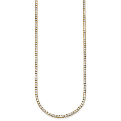 14k 10 carat Lab Grown Diamond VS+ F+ Complete Round 20 inch Straight Tennis Necklace