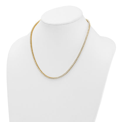 14k 9 carat Lab Grown Diamond VS+ F+ Complete Round 18 inch Straight Tennis Necklace