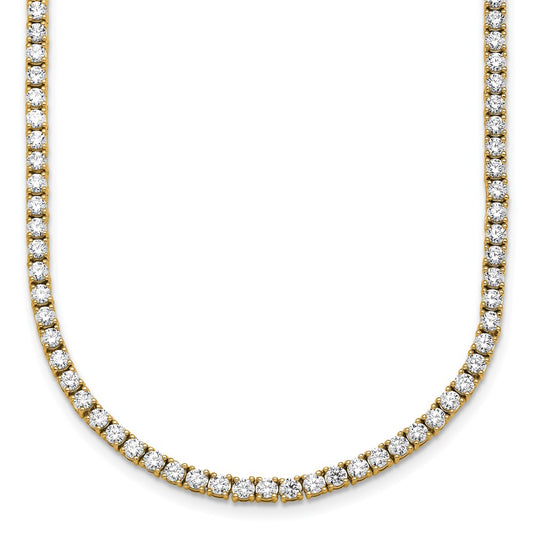 14k 9 carat Lab Grown Diamond VS+ F+ Complete Round 18 inch Straight Tennis Necklace