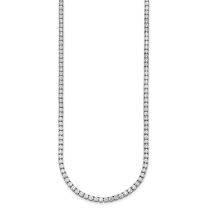 14k White Gold 15 carat Lab Grown Diamond VS+ F+ Complete Round 20 inch Straight Tennis Necklace