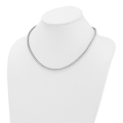 14k White Gold 13 1/2 carat Lab Grown Diamond VS/SI+ G+ Complete Round 18 inch Straight Tennis Necklace