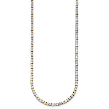 14k 13 1/2 carat Lab Grown Diamond VS+ F+ Complete Round 18 inch Straight Tennis Necklace