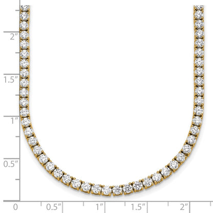 14k 15 carat Lab Grown Diamond VS/SI+ G+ Complete Round 20 inch Straight Tennis Necklace