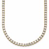 14k 15 carat Lab Grown Diamond VS+ F+ Complete Round 20 inch Straight Tennis Necklace
