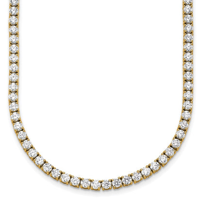 14k 13 1/2 carat Lab Grown Diamond VS/SI+ G+ Complete Round 18 inch Straight Tennis Necklace