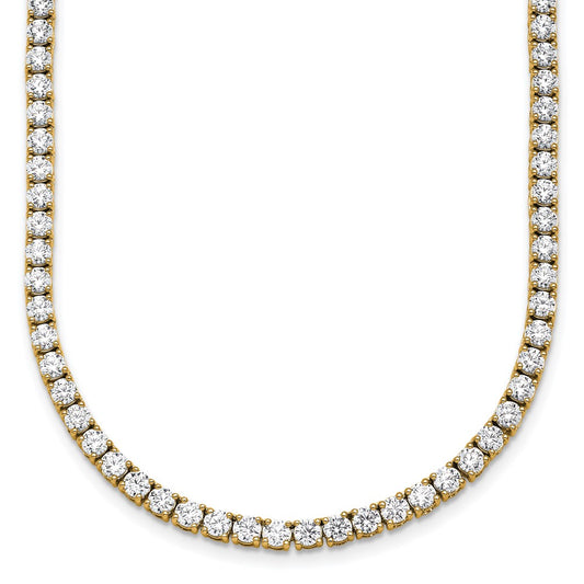 14k 13 1/2 carat Lab Grown Diamond VS/SI+ G+ Complete Round 18 inch Straight Tennis Necklace