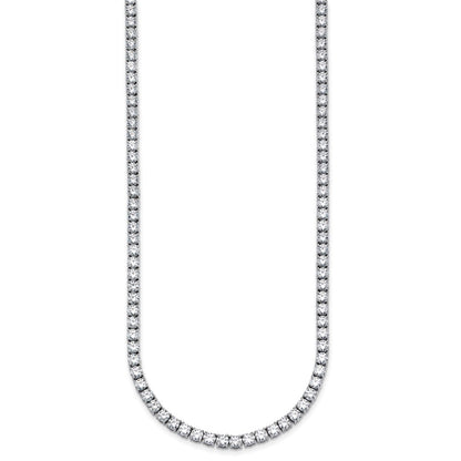 14k White Gold 20 carat Lab Grown Diamond VS/SI+ G+ Complete Round 20 inch Straight Tennis Necklace