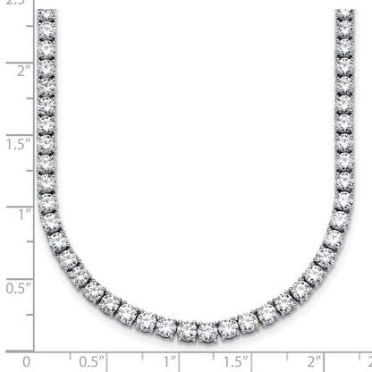 14k White Gold 18 carat Lab Grown Diamond VS+ F+ Complete Round 18 inch Straight Tennis Necklace