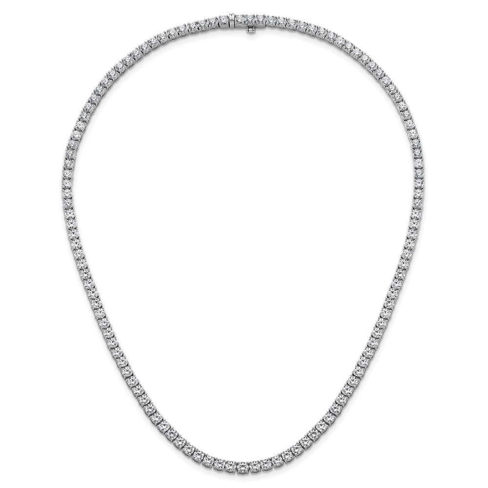 14k White Gold 18 carat Lab Grown Diamond VS+ F+ Complete Round 18 inch Straight Tennis Necklace