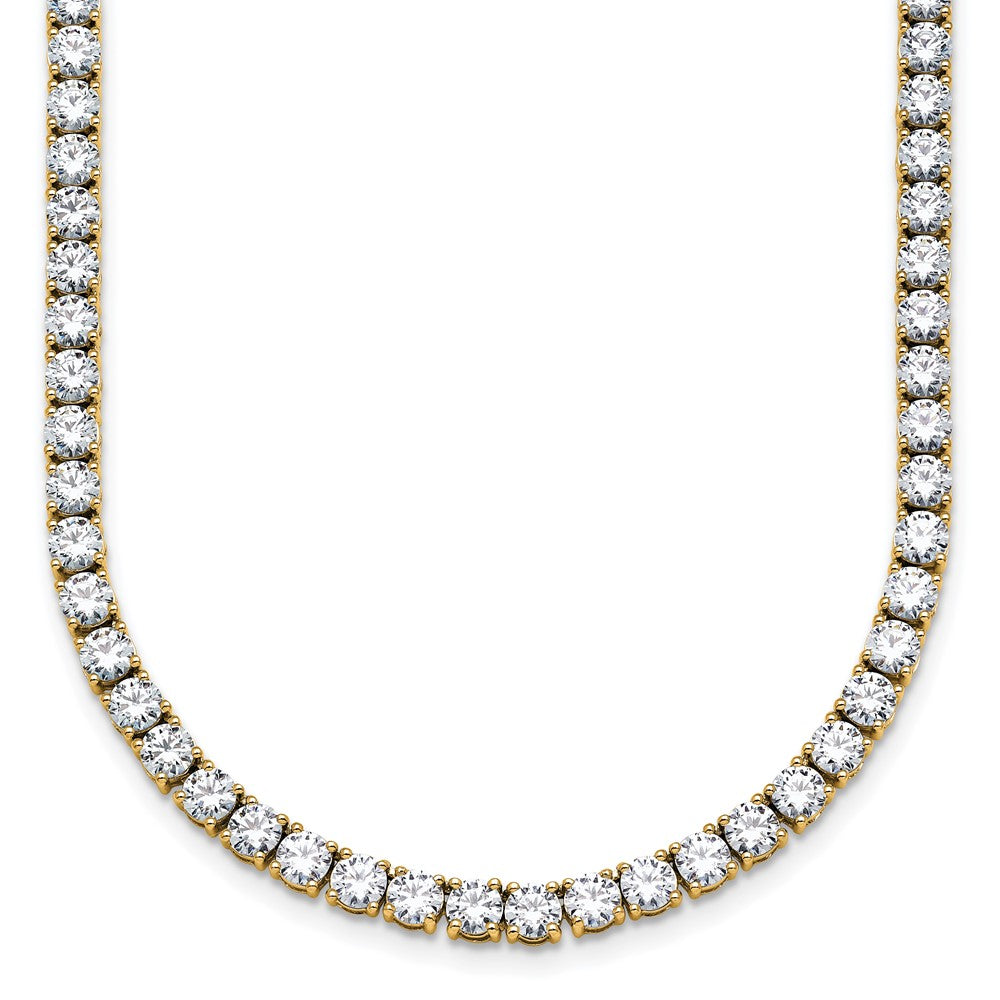 14k 20 carat Lab Grown Diamond VS/SI+ G+ Complete Round 20 inch Straight Tennis Necklace
