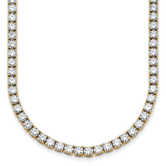 14k 20 carat Lab Grown Diamond VS/SI+ G+ Complete Round 20 inch Straight Tennis Necklace