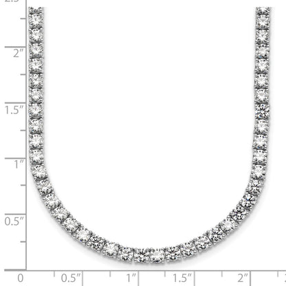 14k White Gold 26 1/5 carat Lab Grown Diamond VS+ F+ Complete Round 20 inch Straight Tennis Necklace