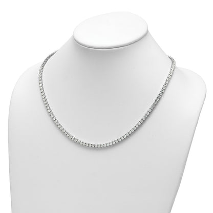 14k White Gold 26 1/5 carat Lab Grown Diamond VS/SI+ G+ Complete Round 20 inch Straight Tennis Necklace