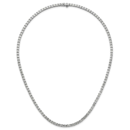14k White Gold 26 1/5 carat Lab Grown Diamond VS/SI+ G+ Complete Round 20 inch Straight Tennis Necklace