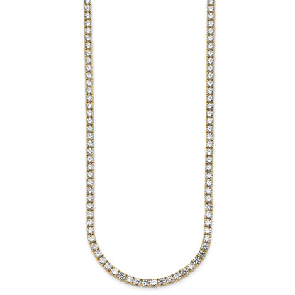 14k 26 1/5 carat Lab Grown Diamond VS+ F+ Complete Round 20 inch Straight Tennis Necklace