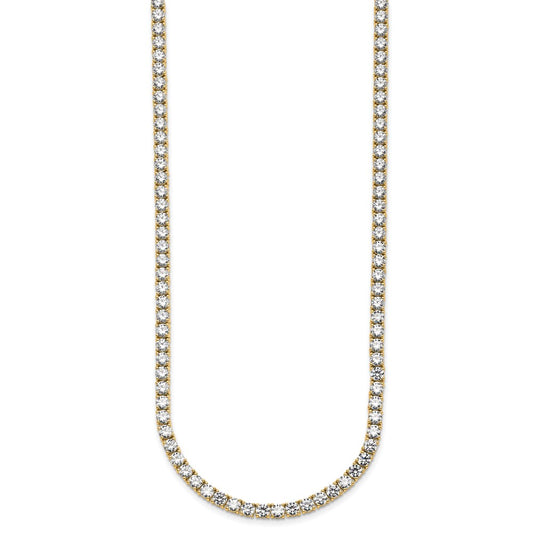 14k 26 1/5 carat Lab Grown Diamond VS+ F+ Complete Round 20 inch Straight Tennis Necklace