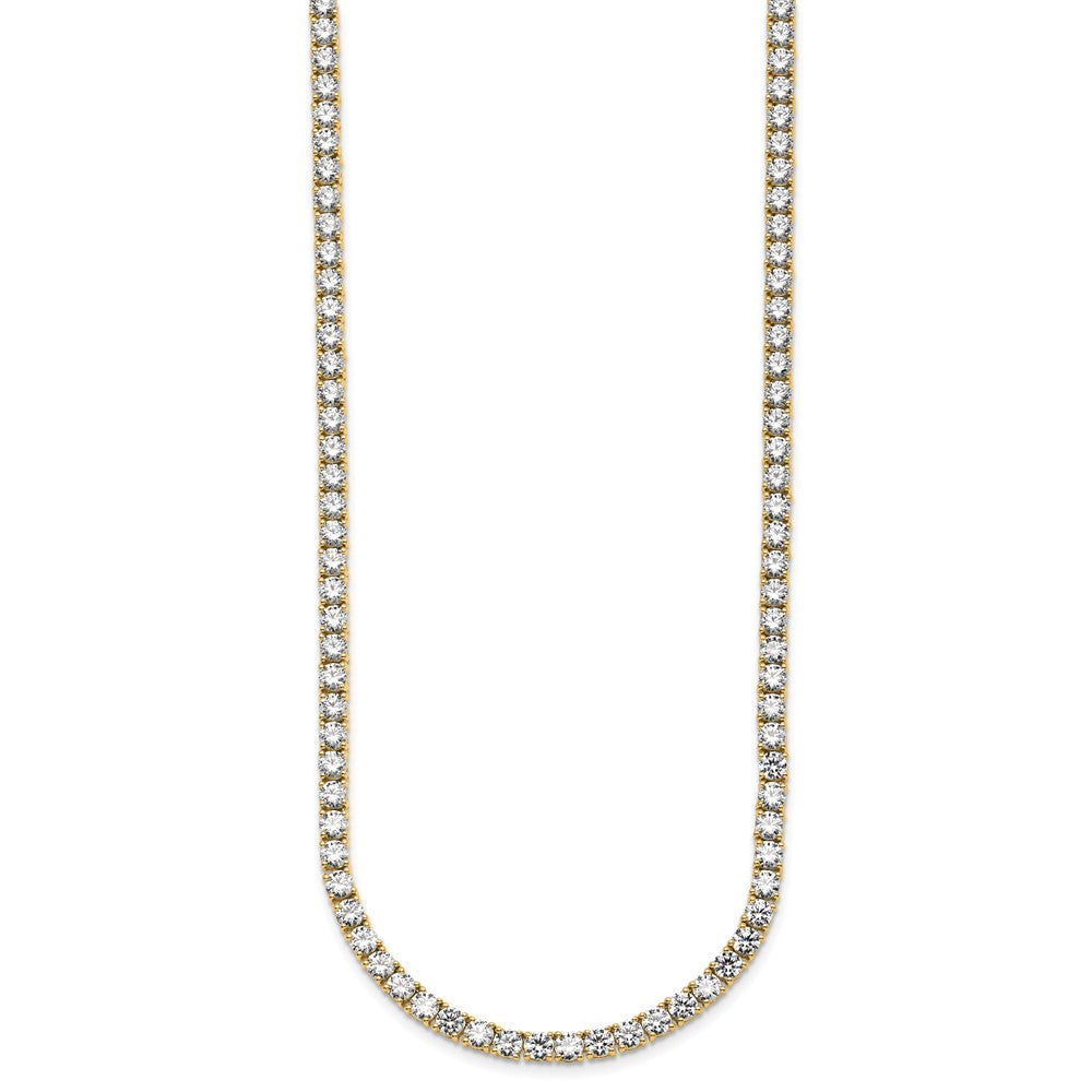 14k 26 1/5 carat Lab Grown Diamond VS/SI+ G+ Complete Round 20 inch Straight Tennis Necklace
