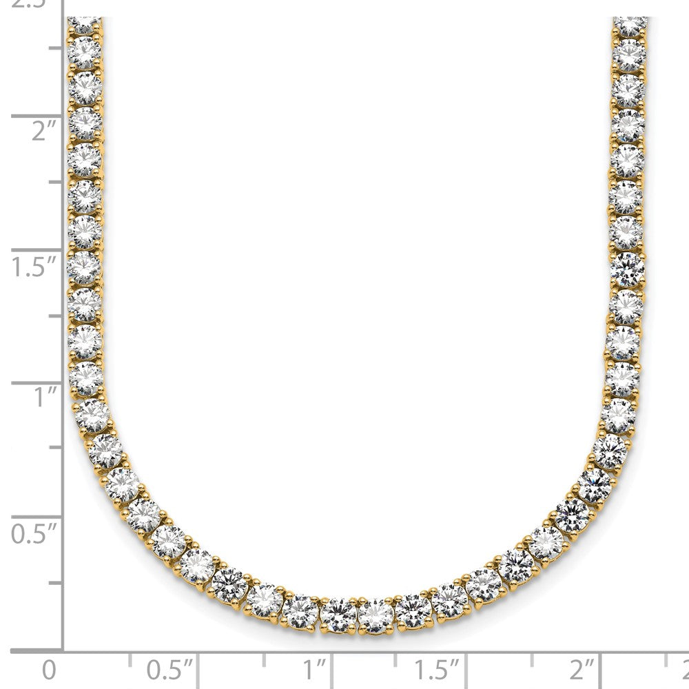 14k 26 1/5 carat Lab Grown Diamond VS/SI+ G+ Complete Round 20 inch Straight Tennis Necklace
