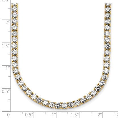 14k 26 1/5 carat Lab Grown Diamond VS/SI+ G+ Complete Round 20 inch Straight Tennis Necklace