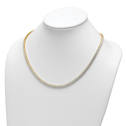 14k 26 1/5 carat Lab Grown Diamond VS+ F+ Complete Round 20 inch Straight Tennis Necklace