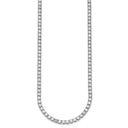 14k White Gold 30 1/2 carat Lab Grown Diamond VS+ F+ Complete Round 20 inch Straight Tennis Necklace