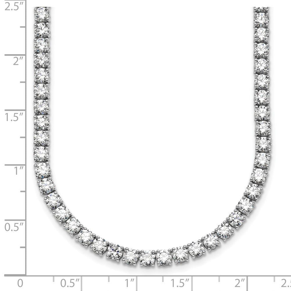 14k White Gold 30 1/2 carat Lab Grown Diamond VS/SI+ G+ Complete Round 20 inch Straight Tennis Necklace